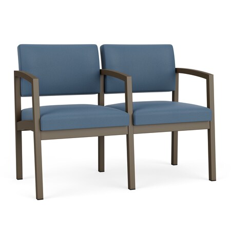 Lesro Lenox 2 Seat Tandem Seating W/ Arm, 43.5 in W 24.5 in L 32 in H LS2103